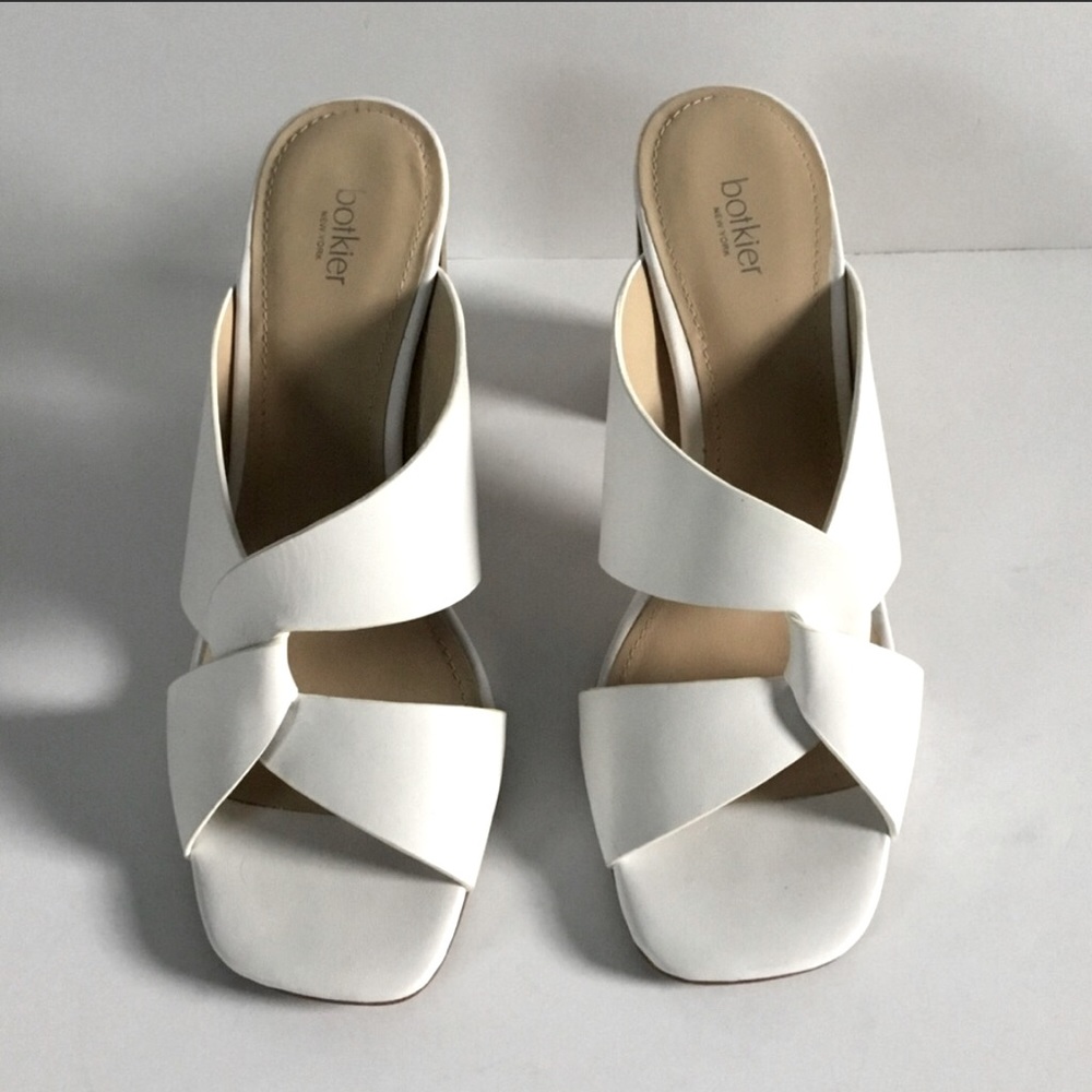 BOTKIER ULLA MULE SLIDE WHITE 8 SANDAL BLOCK HEEL